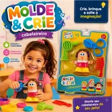 BRINQUEDO MASSINHA MINI CORTE MALUCO CABELEIREIRO MOLDE E CRIE