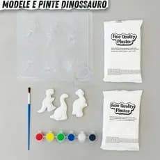 Molde e Pinte Dinossauros Pincel 6 Modelos De Peças 6 Cores De Tintas