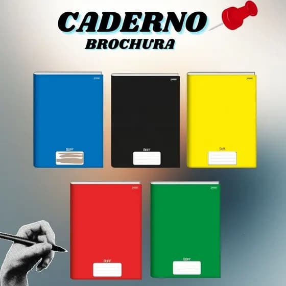 Caderno Brochura Capa Dura Grande 200mm x 275mm  96 Folhas 1 Matéria