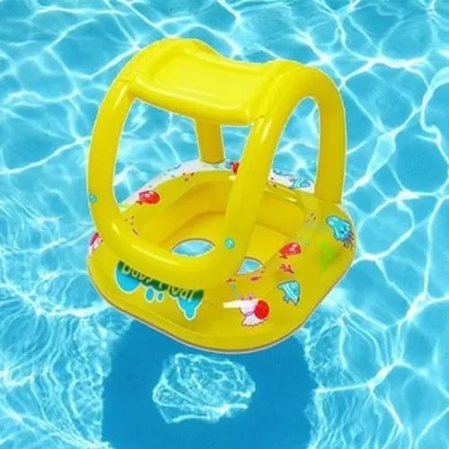 Boia Inflável Infantil Bebê Brinquedo Piscina Assento Com Cobertura