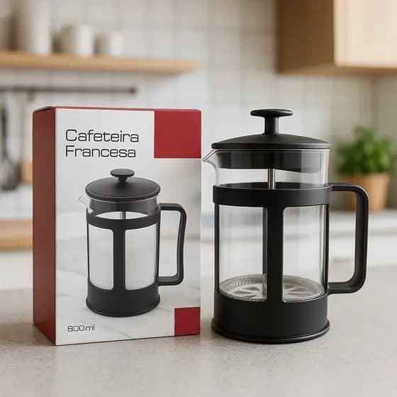 Cafeteira Prensa Francesa Manual 800ml Grande Café Chá Leite
