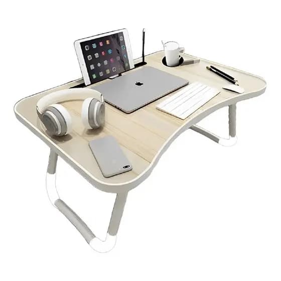 Suporte Notebook Café Manhã Tipo Bandeja Dobrável Cor Bege