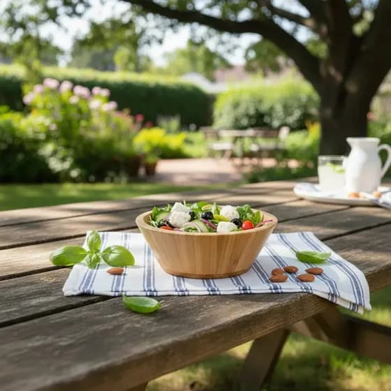 Saladeira Bambu Tigela Bowl Frutas Legumes Cozinha 1 Litro
