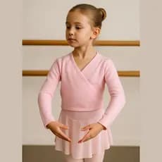 Casaco Casaquinho Bolero de Ballet Balé Dança Jazz Infantil / Juvenil nas cores Rosa e Preto