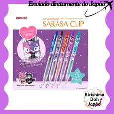 Zebra Caneta Gel Sarasa Clip 0.5mm Sanrio My Melody & Kuromi 50th Aniversário – Conjunto com 5 cores (JJ15-MMKU-5C) [Enviado diretamente do Japão]