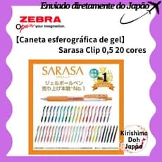Caneta esferográfica Zebra Gel Sarasa Clip 0,5 20 cores JJ15-20CA[Enviado diretamente do Japão]