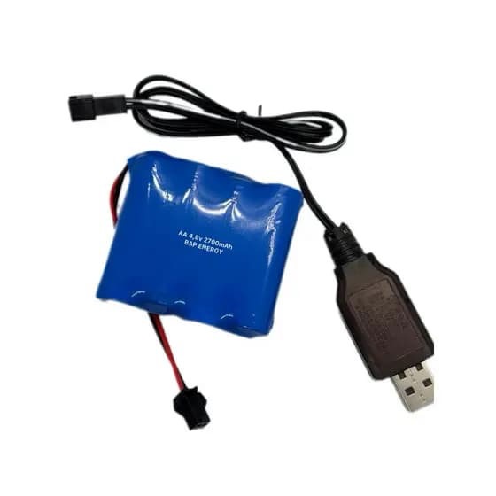 Fonte de Energia Para Carrinhos Rc 4.8V 2700mAh Com Carregamento USB