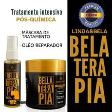 Kit  Máscara Pós Química BellaTerapia + Óleo 60ml - Original - Linda&Bella