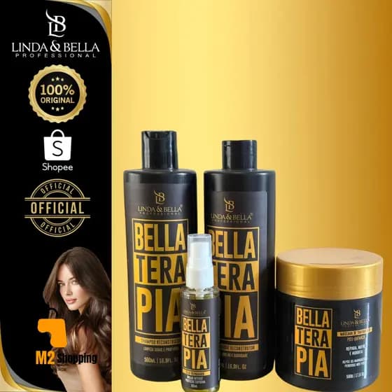 Kit 4 Unidades Bellaterapia - Mascara de Tratamento 500g + Shampoo e Condicionador 500ML + Óleo 60ML