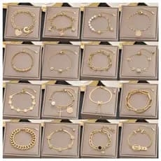 Seleção de Cem Pulseiras Aimin Sem Preocupações Novas Pulseiras de Aço de Titânio Japonesas e Coreanas para Mulheres Est