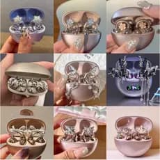 Adequado para Clipe de Fone de Ouvido Freeclip Niche Fortune Comes Snowflake Fivela de Fone de Ouvido de Diamante Comple
