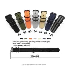 Pulseira de relógio NATO de nylon ZULU 18mm 20mm 22mm 24mm