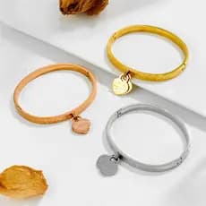 Joias de Aço Titânio Exquisitas Amor Coração Duplo Pulseira Feminina de Aço Titânio Luxo Leve Elegante Moda Versátil Est