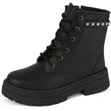 Bota coturno Infantil Feminino Blogueira Bolinha Confortável Leve Casual
