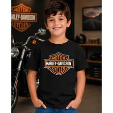 Camiseta Infantil Harley Moto 100% Algodão