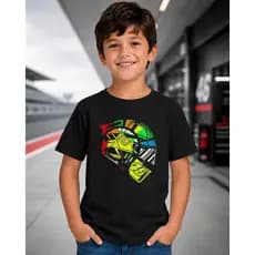 Camiseta Infantil Capacete Moto GP 100% Algodão