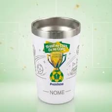 Copo Térmico Inox Copa Do Mundo - Torcida Brasil - Nome Personalizado Gravação Laser 360ml