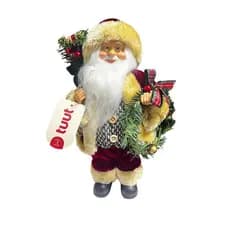 Papai Noel Em Pé Vermelho E Marrom 35CM 30310