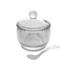 Açucareiro Cristal De Chumbo C/Colher Pearl 10X10x11cm