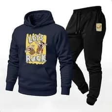 Conjunto Blusa Moletom Canguru + Calça Moda Inverno Let´s Rock Exclusiva Lançamento