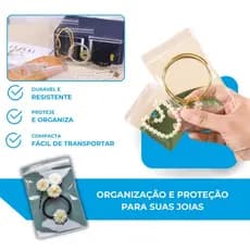 60/40/20Pcs Saquinho Jóias Transparente Anti Oxidação Brincos Colar Saco De Armazenamento Portátil