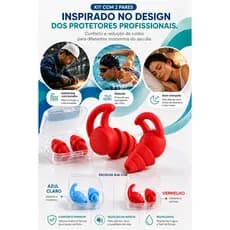 Protetor Auricular Antirruído 1/2/3/4 Pares Tampão de Ouvido 3 Camadas de Silicone com Case