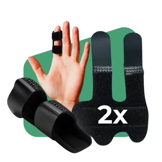 Kit com 2 Tala Ortopédica Chapa de Alumínio Velcro Ajustável para Dedo Fratura Luxação Entorse Artrite Artrose