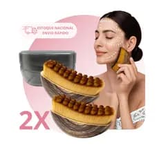 kit com 2 Escova Facial Drenagem Linfática Reduz Inchaço Rugas Firmeza