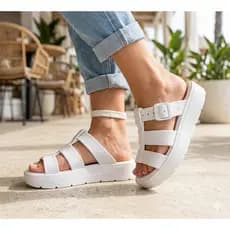 Papete Nuvem Feminina Plataforma Pump Com Ajuste Sandalia Confortável