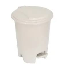 Lixeira com Pedal 7 Litros Bege Plástico Resistente com Tampa – Ideal para Banheiro, Cozinha e Escritório