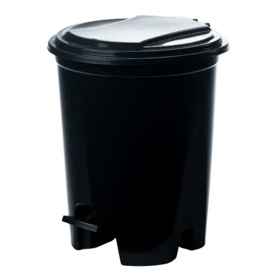 Lixeira com Pedal 7 Litros Preta Plástico Resistente com Tampa – Ideal para Banheiro, Cozinha e Escritório