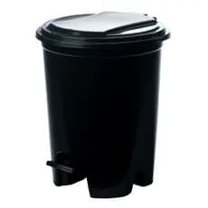 Lixeira com Pedal 7 Litros Preta Plástico Resistente com Tampa – Ideal para Banheiro, Cozinha e Escritório