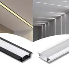 Kit 10 Perfil Alumínio Barra 1M Para Fita Led Embutir 1707 Acabamento Decoração