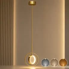 Pendente Led Cristal Dourado Moderno 8w Lustre Suspenso 3 Cores Bivolt Decorativo Aaatop Luz Apartamento