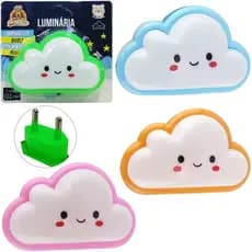 Abajur Luz Para Quarto Bebê Tomada Infantil Bivolt Luminária Led Abajur de Tomada Luminária Infantil formato de Nuvem