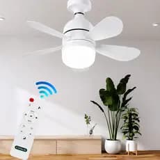 80W 5 Hélices Ventilador De Teto Potente Controle Remoto led Regulável 3 cores E27 Silencio Inteligente Ventilador Forte