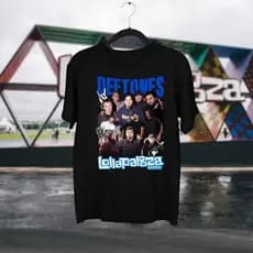 Camiseta Básica Manga Curta Verão Algodão Unissex Deftones Banda Metal LOLLAPALOOZA 2026