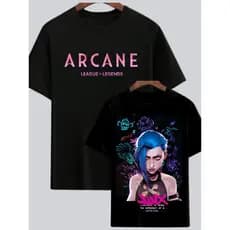 Camiseta Série Arcane L3ague of L3gends Jinx e Violet 100% Algodão 25 25 26