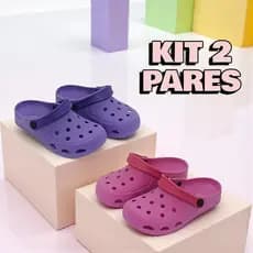 kit 2 pares sandália infantil menina  super leve anti derrapante com varias cores