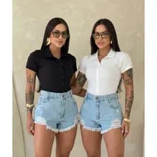 Body Gola Polo Feminino Collant Manga Curta com Botões