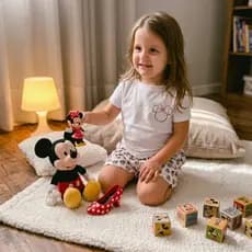 Conjunto Pijama Infantil Minnie/Mickey Algodão Tecido Geladinho