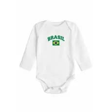 Body 100% algodão Brasil manga curta ou manga longa confortavel Bebe infantil