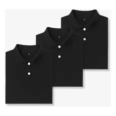 Kit 3 Camisas Gola Polo Casual Elegante Luxo Algodão Premium