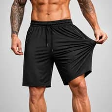 Shorts Academia Masculino Fitness Poliamida com Ziper Esportivo Poliamida Respirável Leve