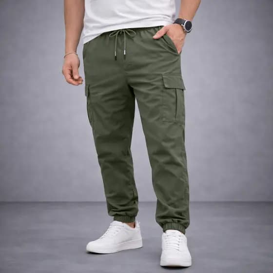 Calça Cargo Masculina Slim Street Premium Tech Poliamida Tecido Frio Bolso Lateral