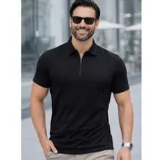 Camisa Polo Masculina Premium Tecido Poliamida Frio com Zíper