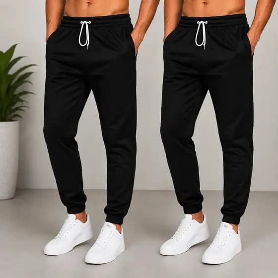 Kit 2 Calças Jogger Masculina Flanelada Premium Forrada Para Frio Casual Dia a Dia