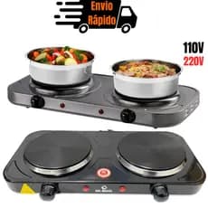 Fogão Elétrico Cooktop 2 bocas Indução Portátil 127v 220v Fogareiro Camping Linha Premium IMP