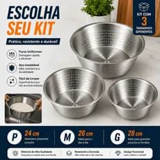 Escorredor De Arroz Inox Legumes Frutas Multiuso Cozinha Alça Coador Peneira Drenagem Inoxidável