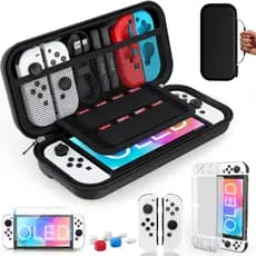 Estojo de transporte rígido para Nintendo Switch/OLED com estojo de proteção porta-controles portátil